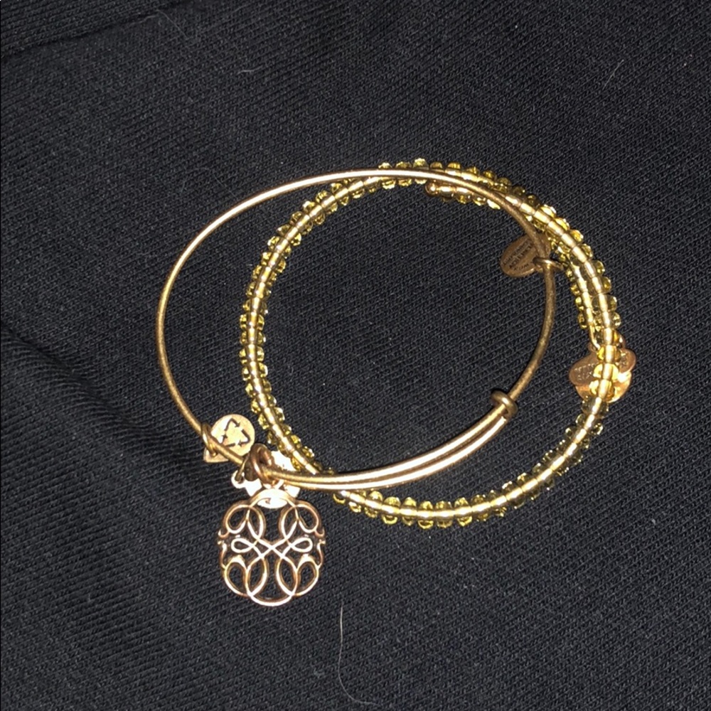 two alex and ani bracelets
